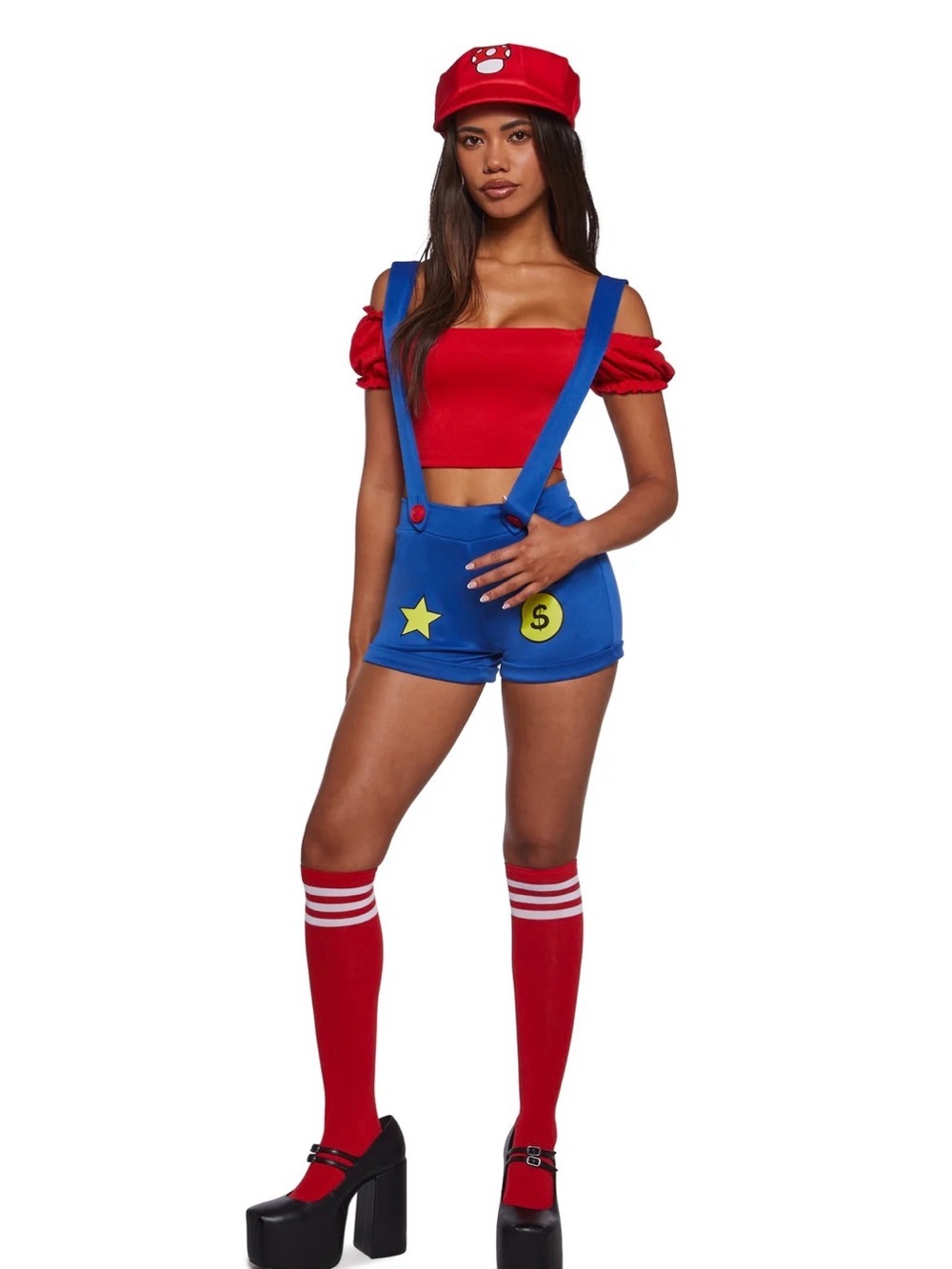 Dolls Kill Trickz N’ Treatz Super Mario LET'S A GO SHORTS COSTUME Size Small NWT
